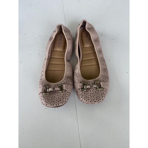 🩰 Me Too Comfort Scrunch Ballet Flats 8.5 M Pink Leatherette; Horse Bit Straps - Picture 4 of 10